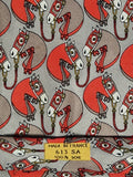 Hermés wide vintage silk tie grey and orange horse 613 SA
