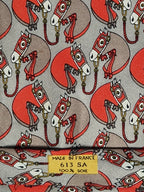 Hermés wide vintage silk tie grey and orange horse 613 SA