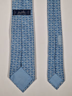 Hermès silk tie blue H pattern 6244 MA
