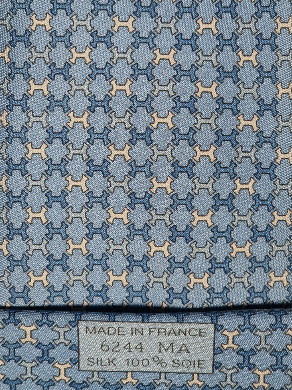 Hermès silk tie blue H pattern 6244 MA