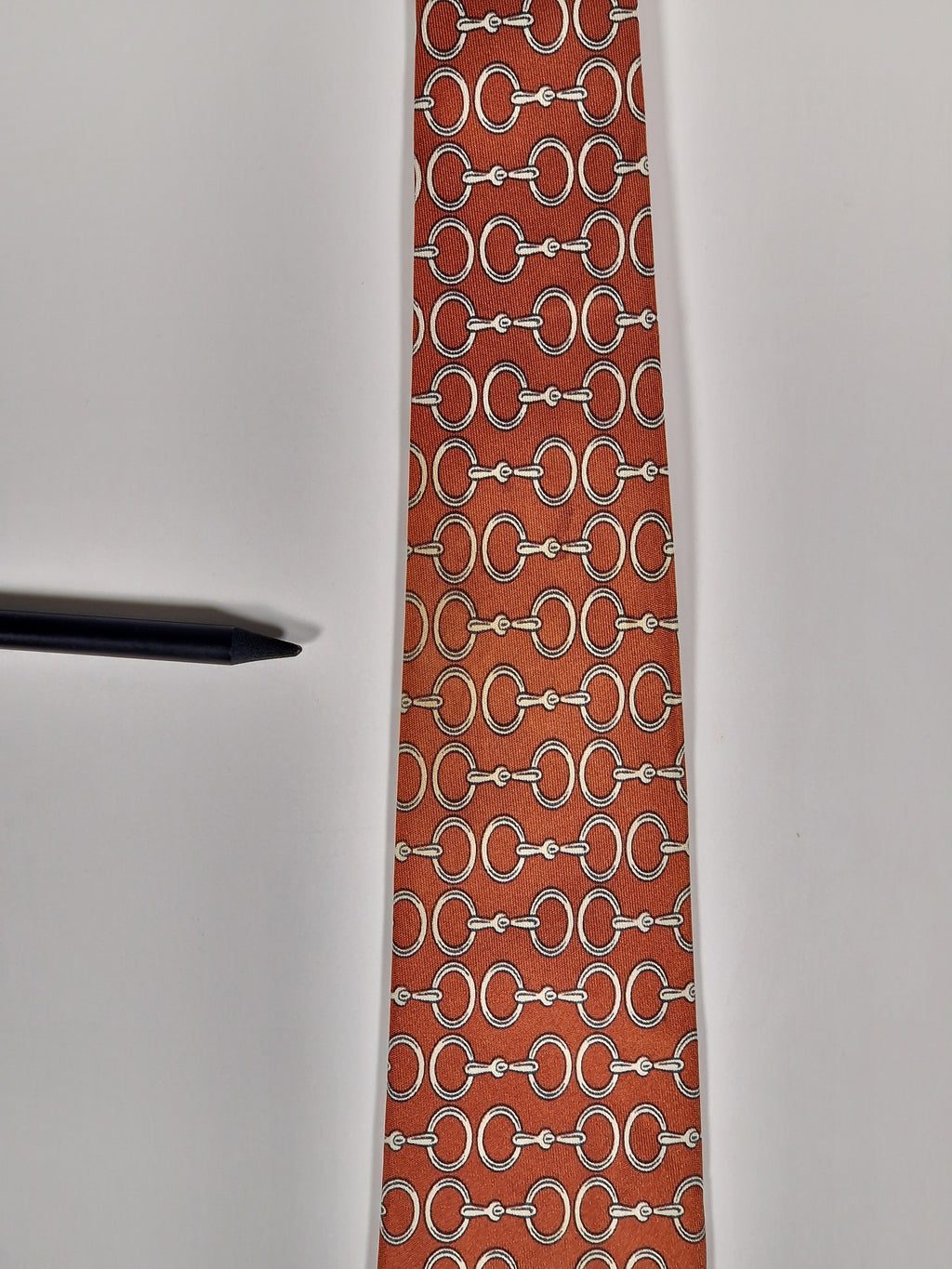 000624 Hermès tie brown equestrian pattern 624 TA
