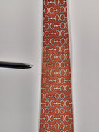000624 Hermès tie brown equestrian pattern 624 TA