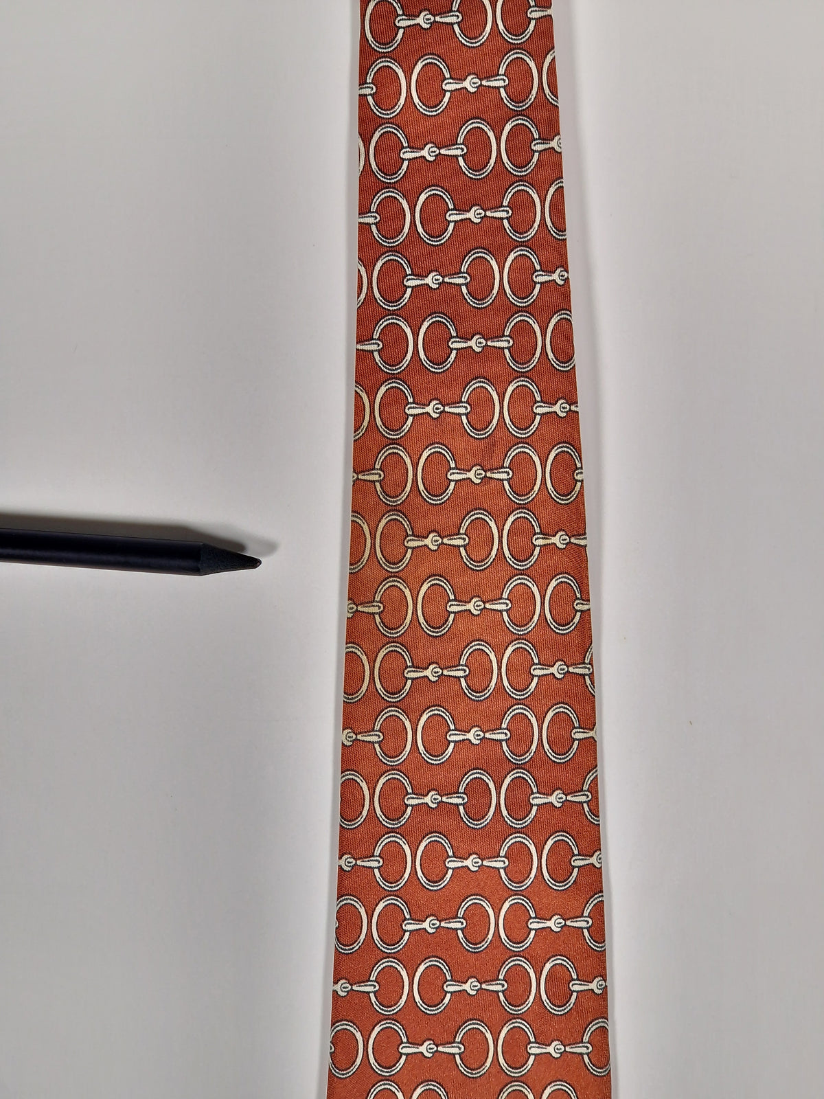 000624 Hermès tie brown equestrian pattern 624 TA