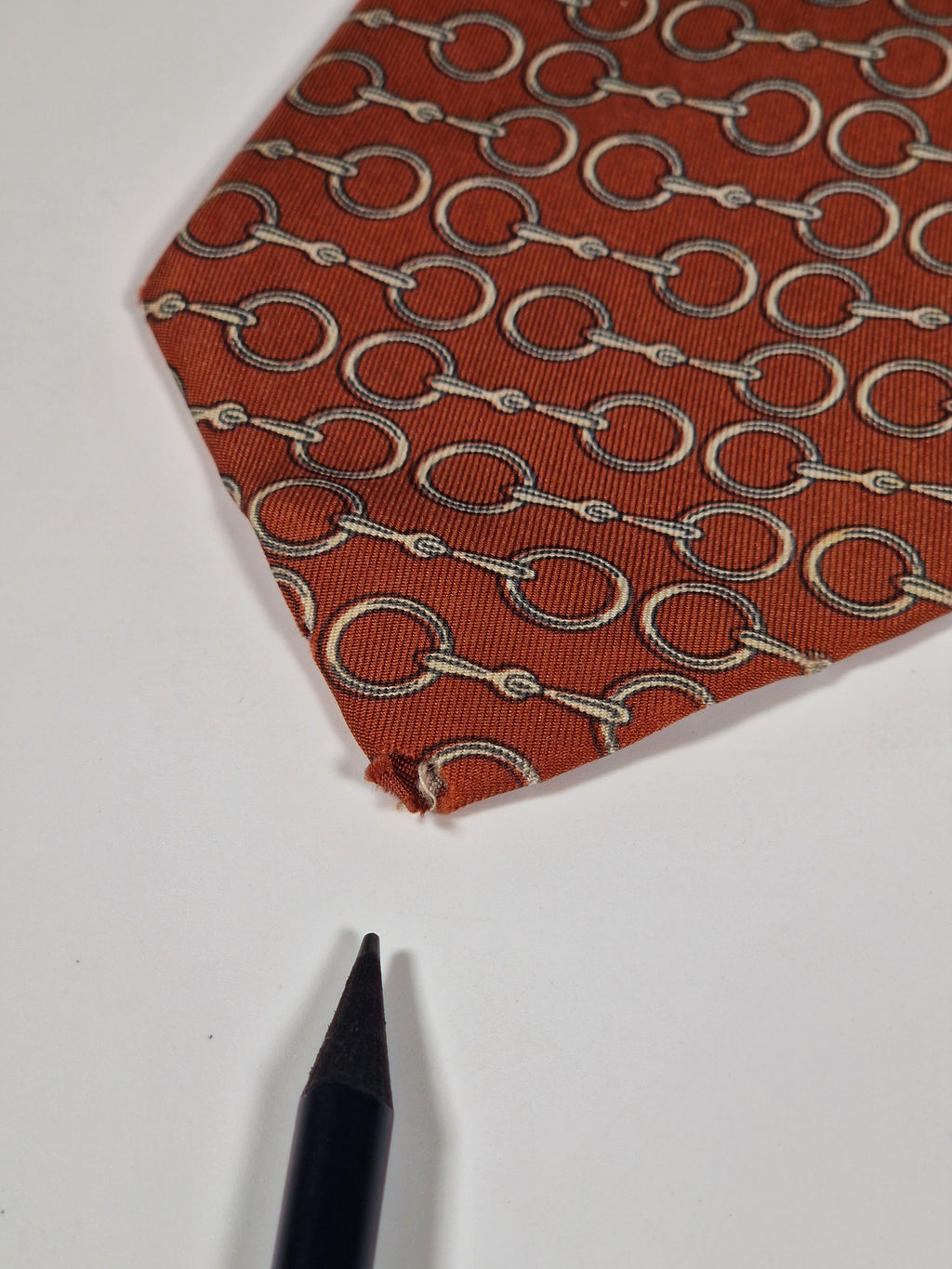 000624 Hermès tie brown equestrian pattern 624 TA
