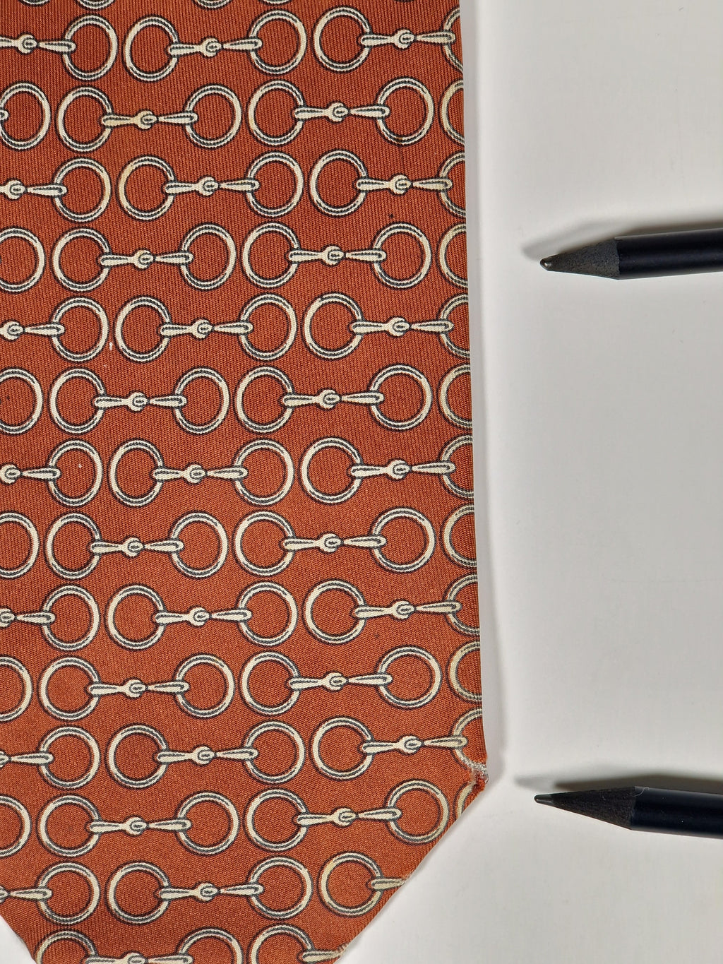 000624 Hermès tie brown equestrian pattern 624 TA