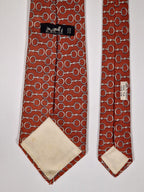 000624 Hermès tie brown equestrian pattern 624 TA