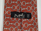 000624 Hermès tie brown equestrian pattern 624 TA