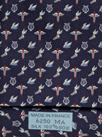 Hermès silk tie blu historical Hermès pattern 6250 MA