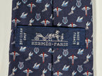 Hermès silk tie blu historical Hermès pattern 6250 MA