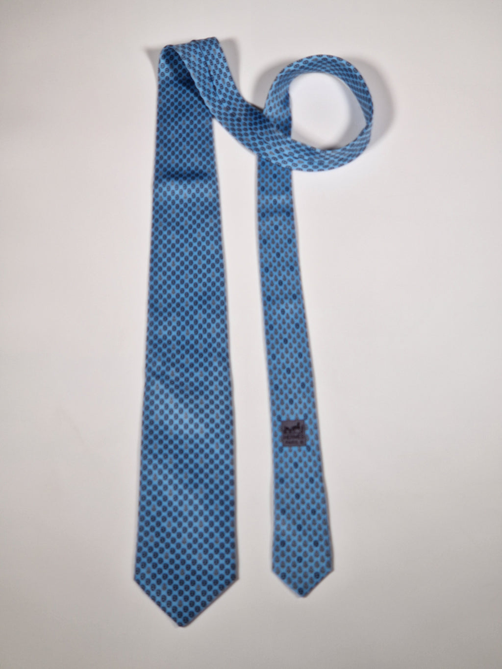 625683 Hermès tie blue navy pattern 625683 PA
