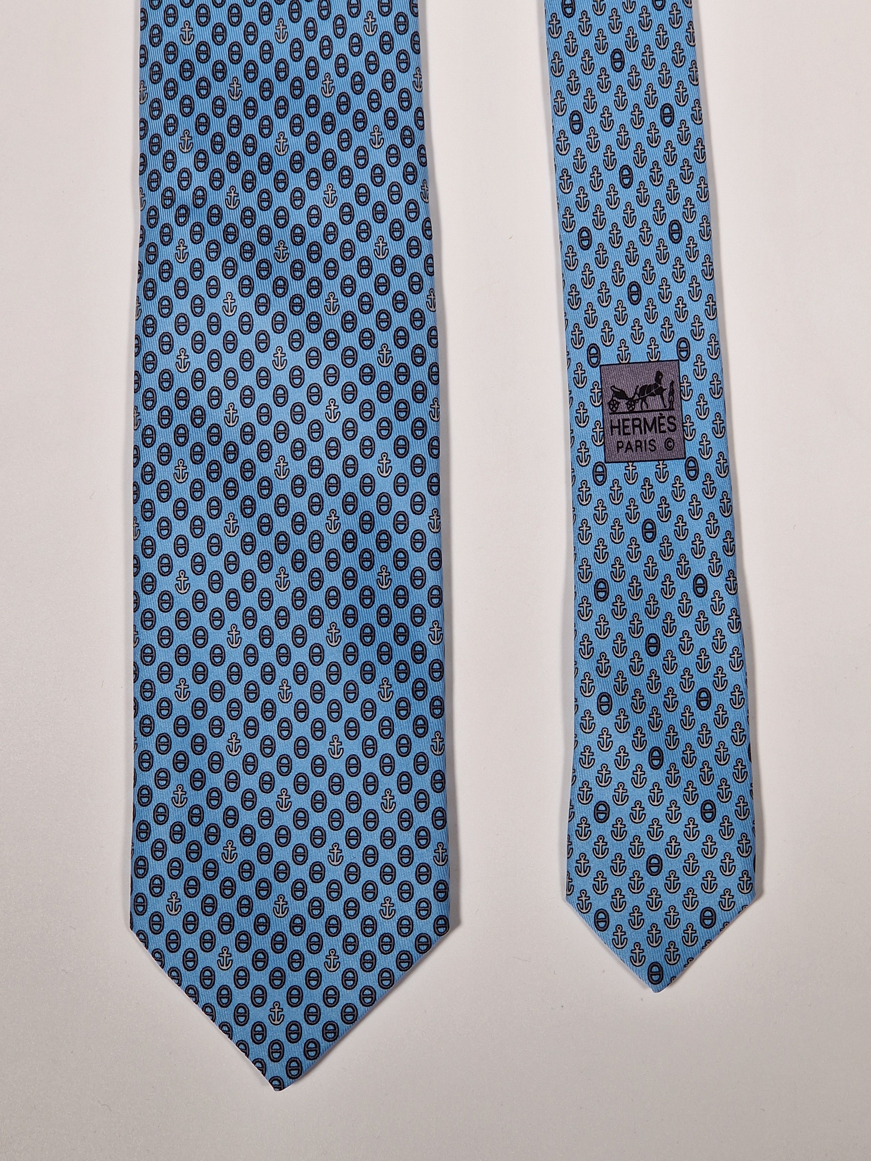 625683 Hermès tie blue navy pattern 625683 PA