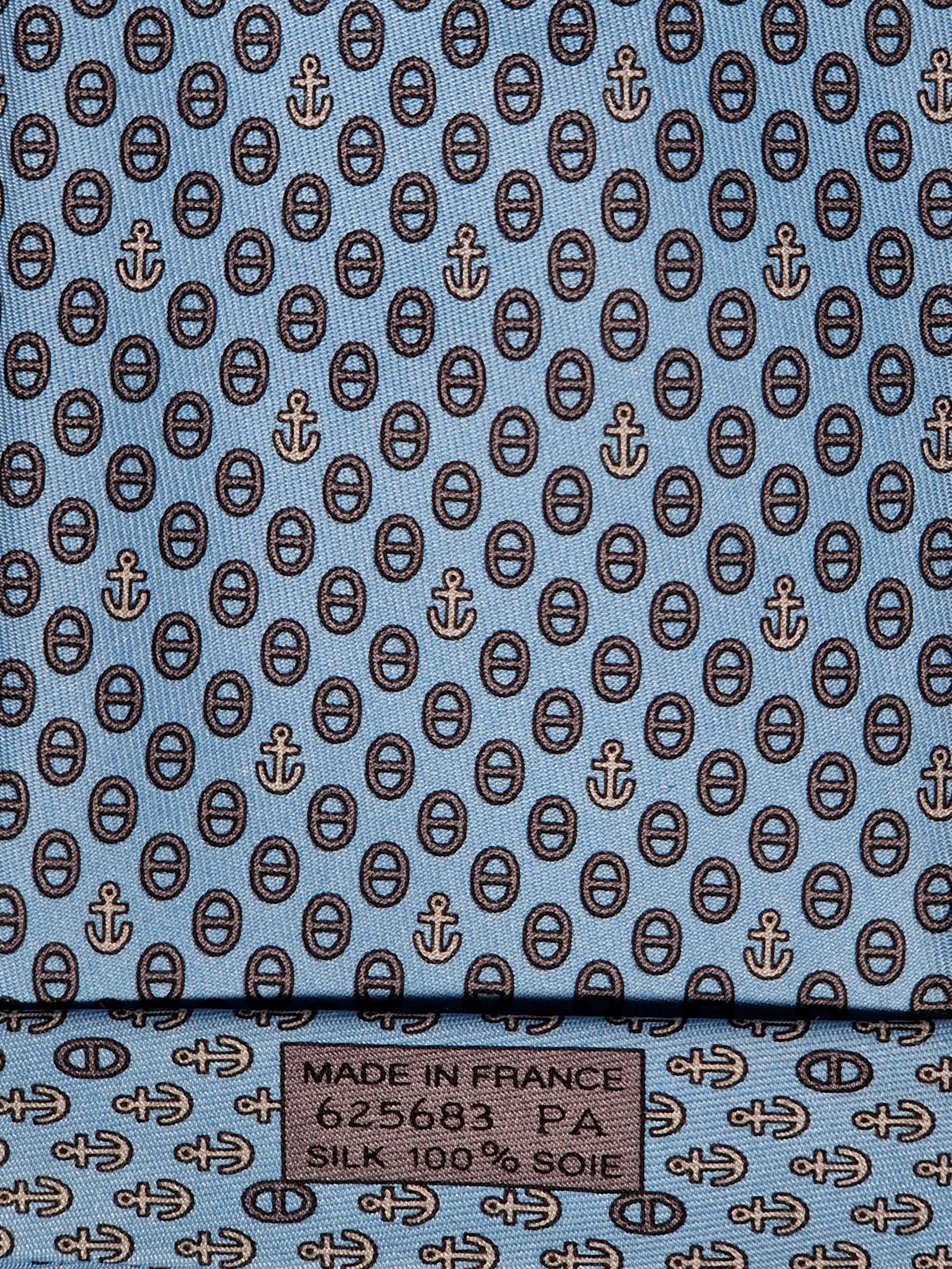 625683 Hermès tie blue navy pattern 625683 PA