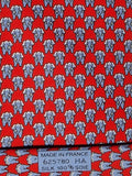 Hermès silk tie red whimsical elephant pattern 625780 HA