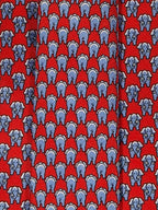 Hermès silk tie red whimsical elephant pattern 625780 HA