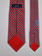 Hermès silk tie red whimsical elephant pattern 625780 HA