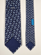 625800 Hermès tie blue horse and goat pattern 625800 HA