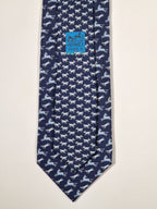 625800 Hermès tie blue horse and goat pattern 625800 HA