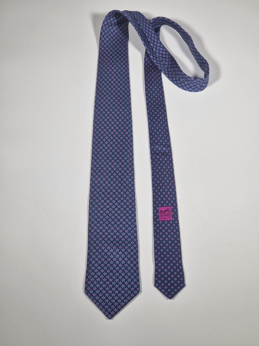 625811 Hermès silk tie blue turtle pattern 625811 TA