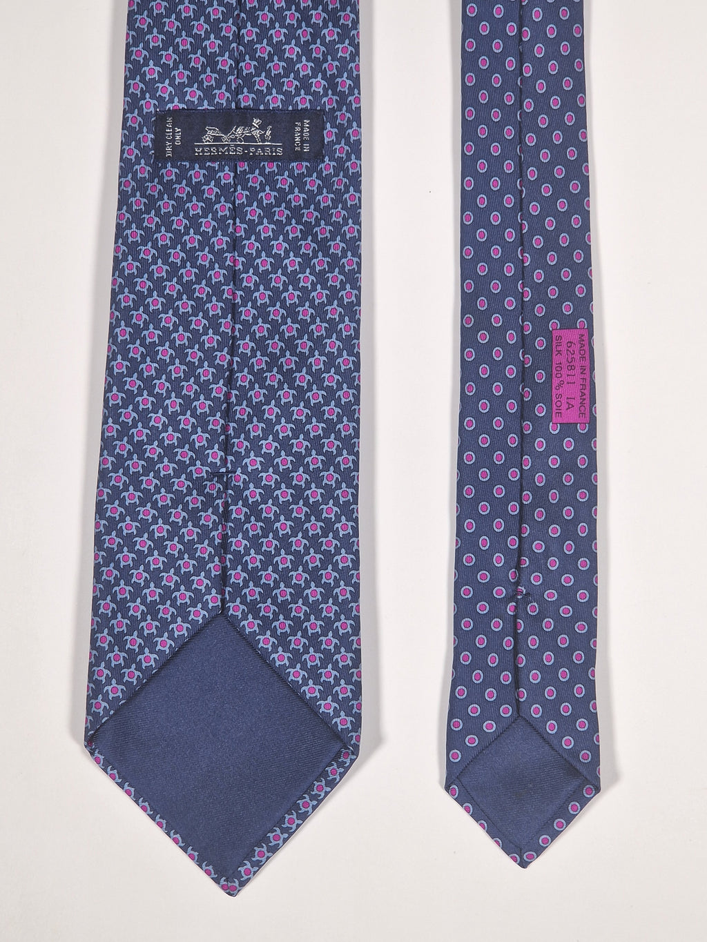 625811 Hermès silk tie blue turtle pattern 625811 TA