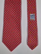 Hermès silk tie red squirrel and hazelnut 625851 IA