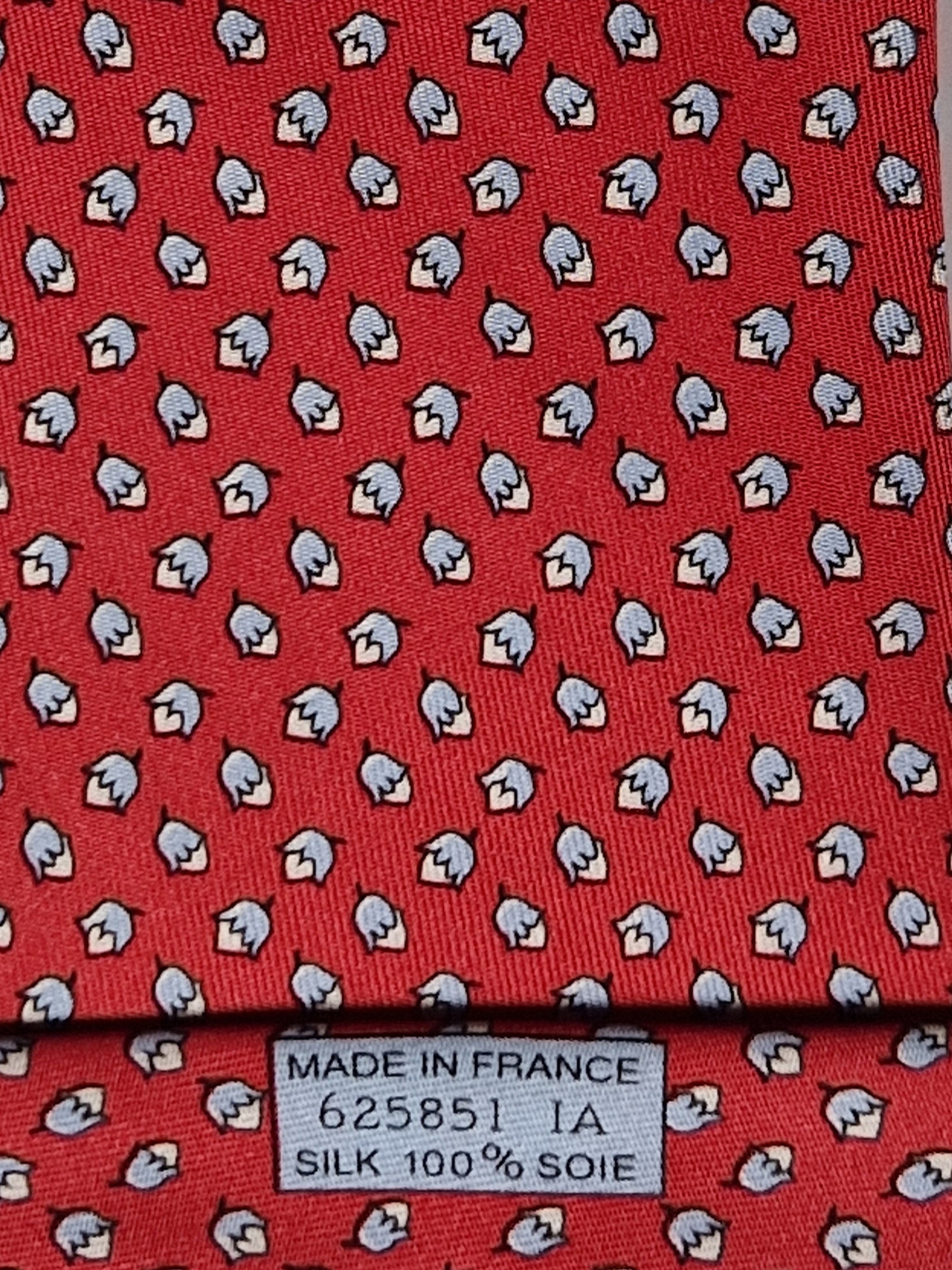 Hermès silk tie red squirrel and hazelnut 625851 IA