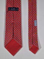 Hermès silk tie red squirrel and hazelnut 625851 IA