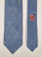 625890 Hermès tie blue whimsical  eggs and animal offspring 625890 SA