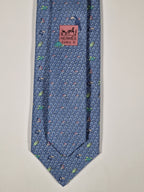 625890 Hermès tie blue whimsical  eggs and animal offspring 625890 SA