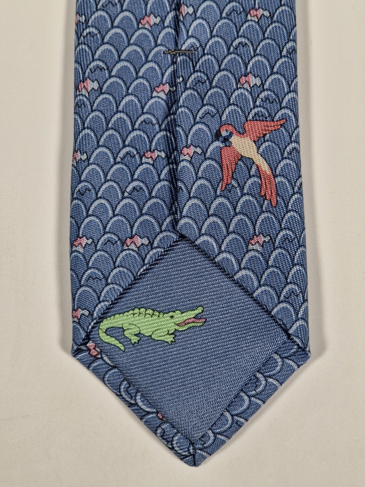625890 Hermès tie blue whimsical  eggs and animal offspring 625890 SA
