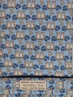 625891 Hermès silk tie blue whimsical lemures 625891 SA