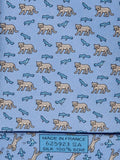 625923 Hermès tie blue bird and cat pattern 625923 SA