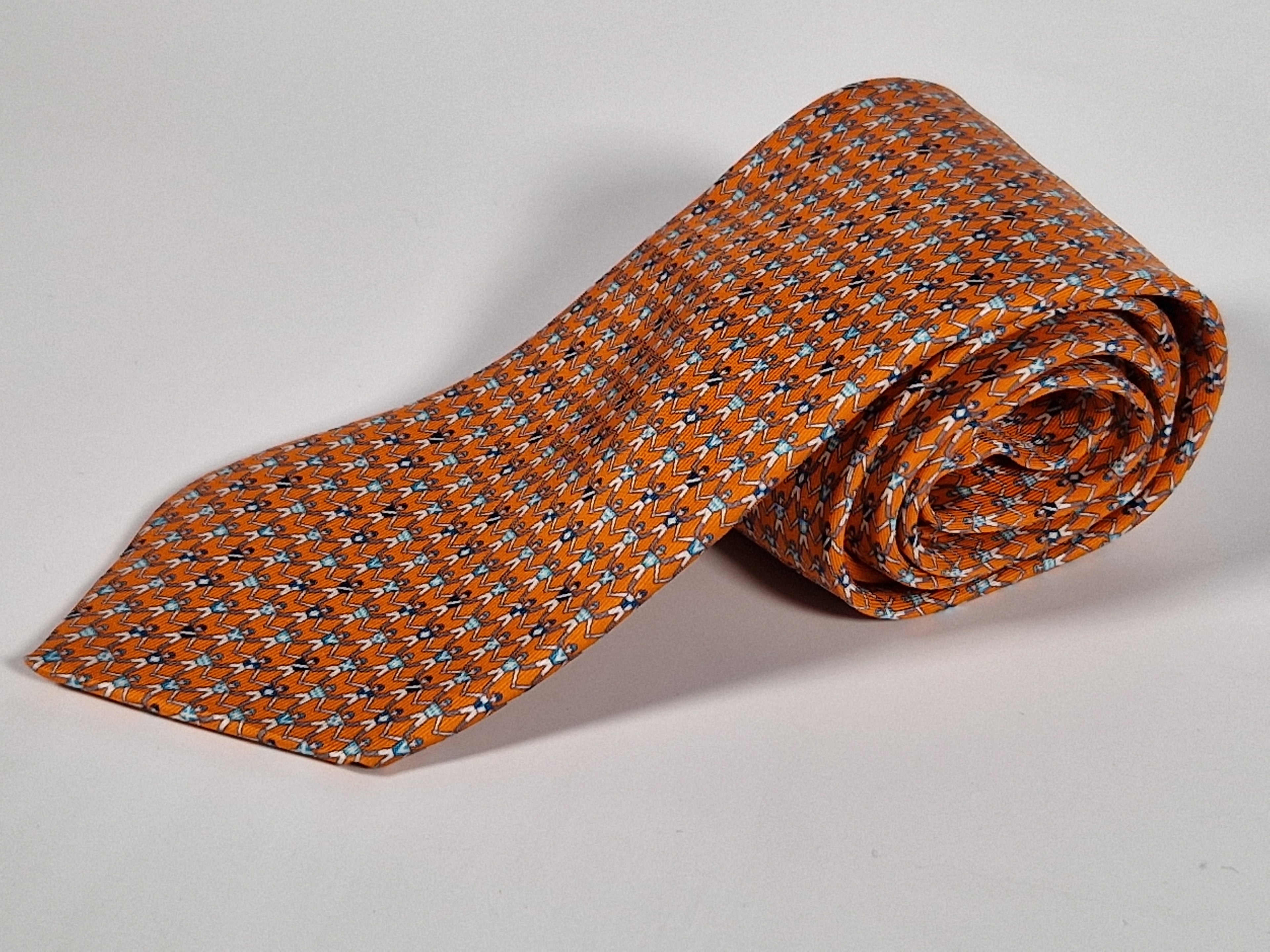 Hermès 626073 FA orange tie