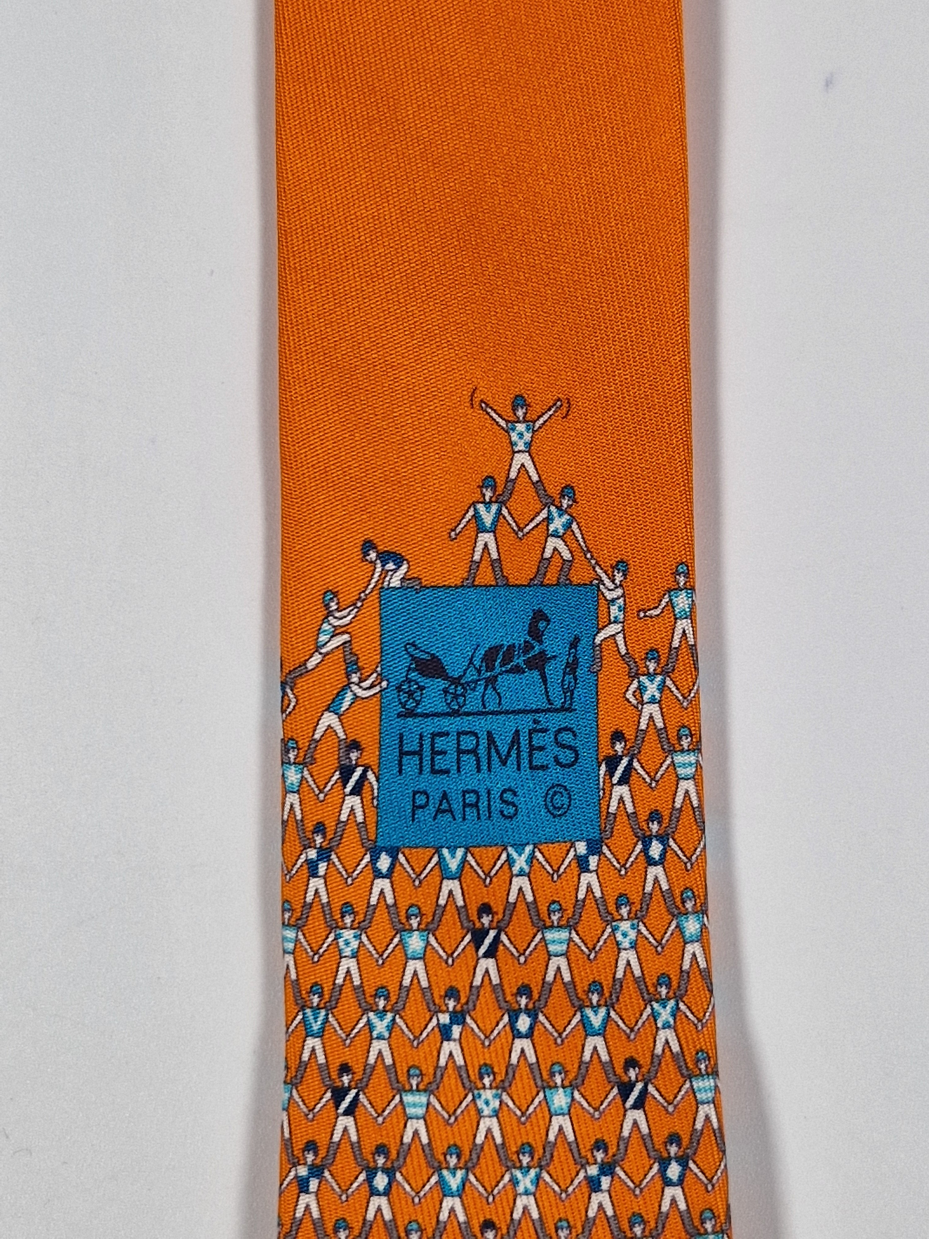Hermès 626073 FA orange tie