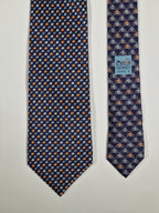 Hermès silk tie blue motorcycle pattern 626089 FA