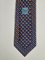 Hermès silk tie blue motorcycle pattern 626089 FA