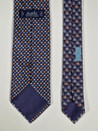 Hermès silk tie blue motorcycle pattern 626089 FA