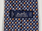 Hermès silk tie blue motorcycle pattern 626089 FA