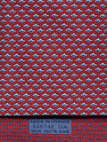 Hermès silk tie red fish and scarf ring whimsical pattern 626142 UA