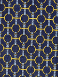 Hermès silk tie blue equstrian pattern 627 TA