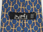 000627 Hermès tie blue equestrian pattern 627 TA