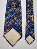 000627 Hermès tie blue equestrian pattern 627 TA
