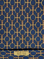 000627 Hermès tie blue equestrian pattern 627 TA