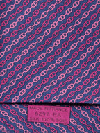 Hermès silk tie blue chain pattern 6297 PA