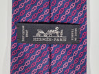 Hermès silk tie blue chain pattern 6297 PA