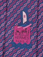 Hermès silk tie blue chain pattern 6297 PA