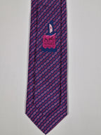Hermès silk tie blue chain pattern 6297 PA