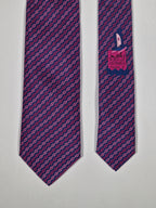 Hermès silk tie blue chain pattern 6297 PA