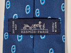 Hermès tie Pandas and scarf rings Hermès 6310 PA tie blue