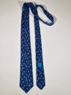 Hermès tie Pandas and scarf rings Hermès 6310 PA tie blue