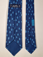 Hermès tie Pandas and scarf rings Hermès 6310 PA tie blue